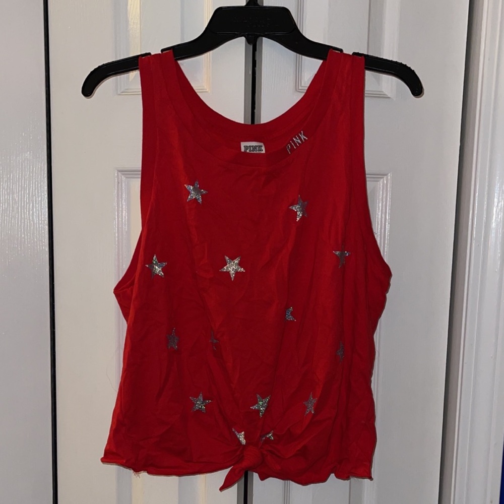 NWOT VS PINK Red and Silver Stars Tank - Picture 5 of 8